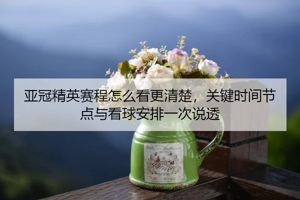 亚冠精英赛程怎么看更清楚，关键时间节点与看球安排一次说透